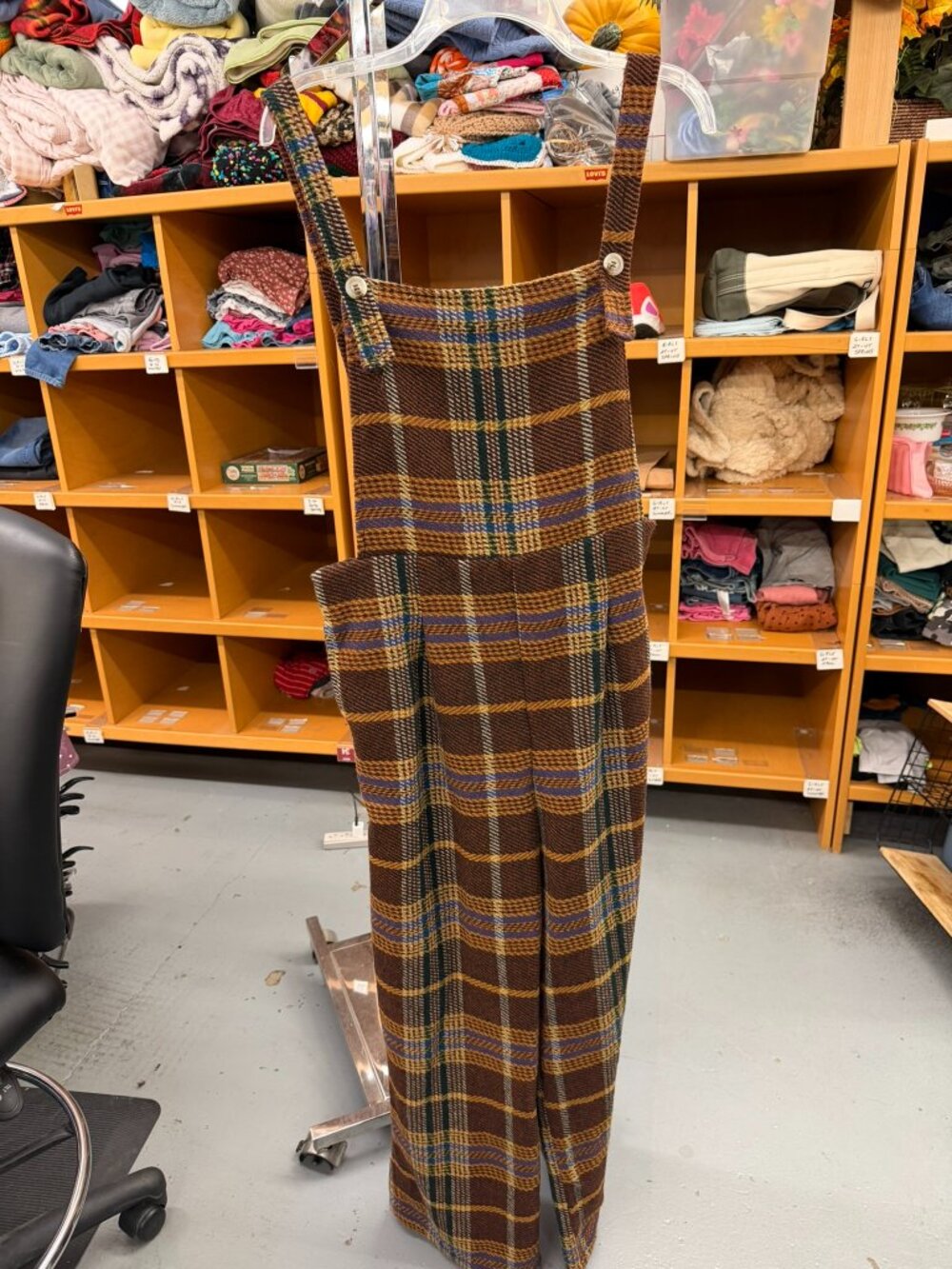 Cider Women's Tweed Plaid Wide Leg Jumpsuit - Picture 1 of 5